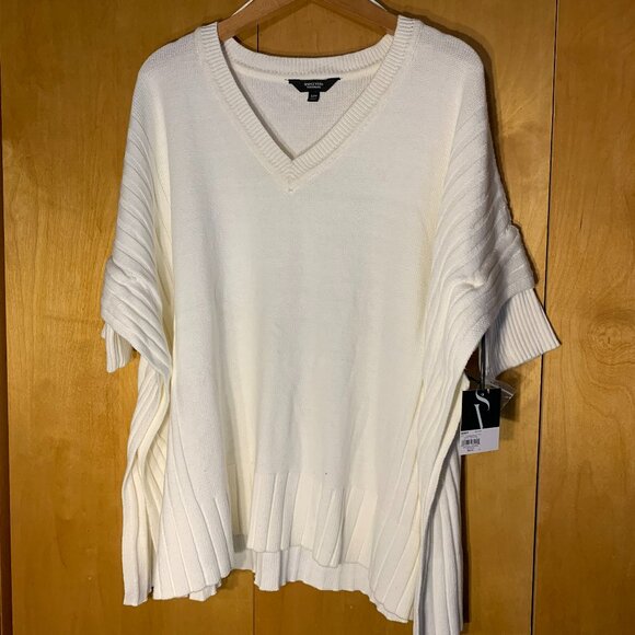 Simply Vera Vera Wang Sweaters - Simply Vera Cream Ribbed Poncho style sweater, S/M NWT